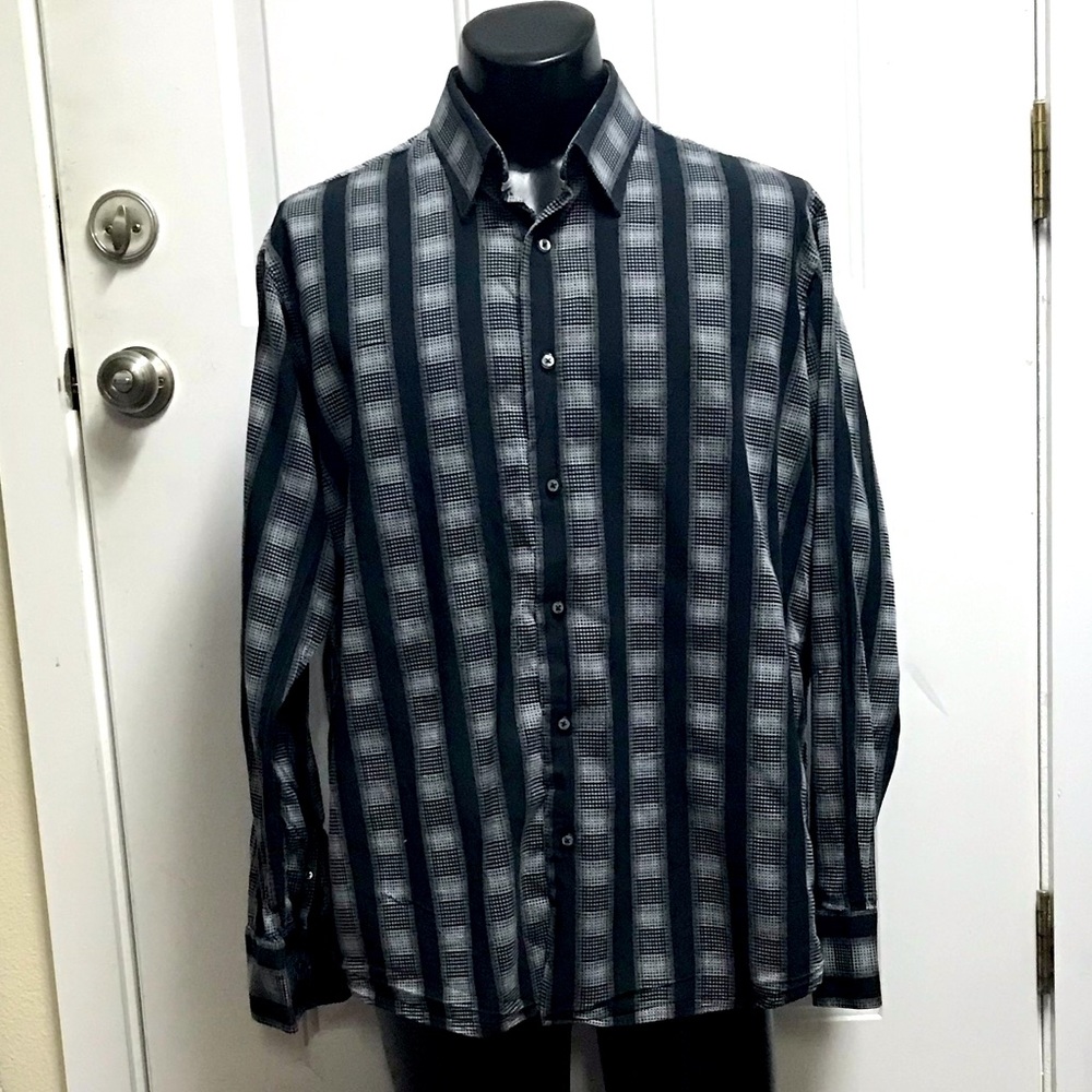 luciano visconti mens XXL  plaid button shirt